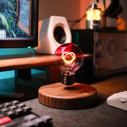 Magnetic levitation and wireless power diagram for heart light bulb lamp